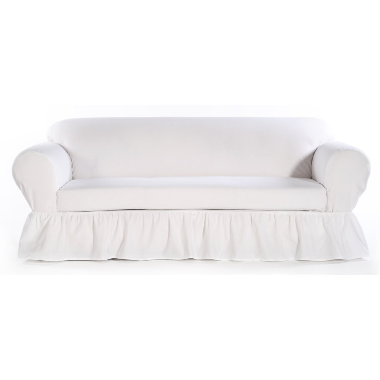 August Grove® Box Cushion Loveseat Slipcover & Reviews Wayfair